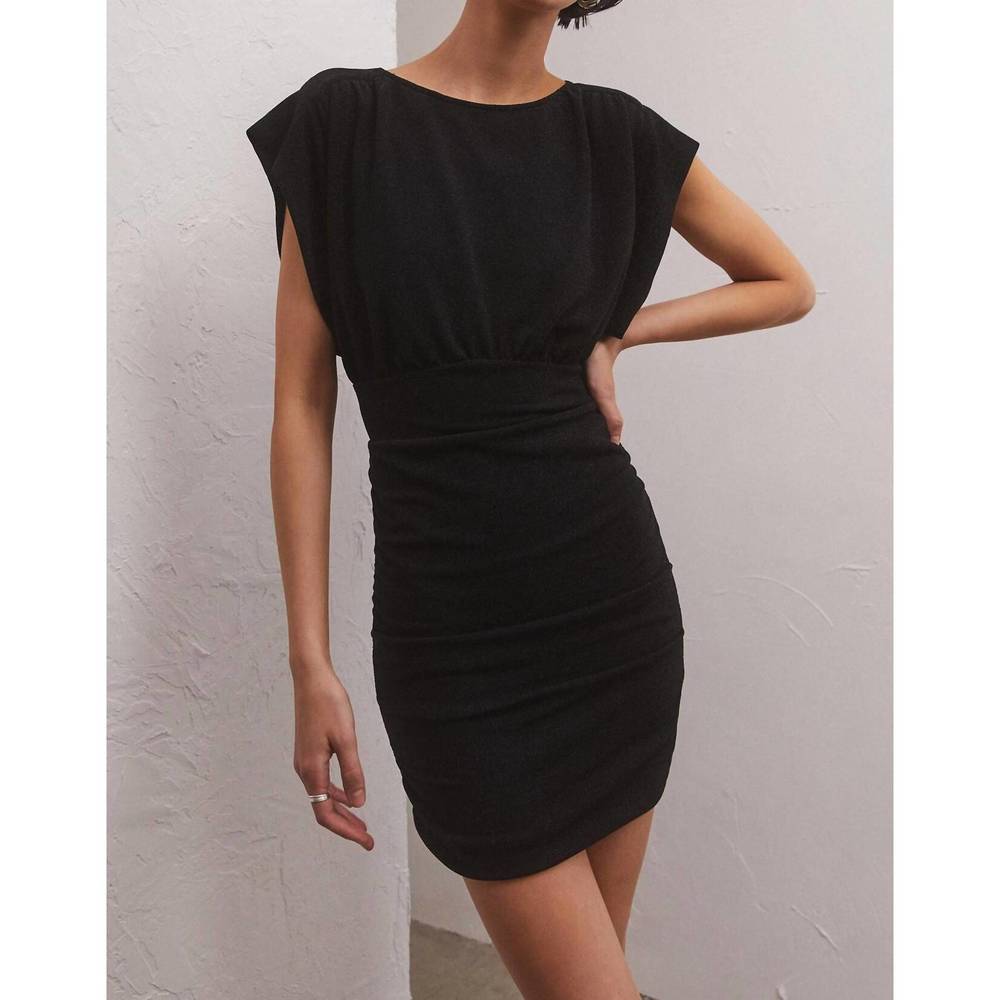 NEW Z SUPPLY fantine knit sparkle dress in black